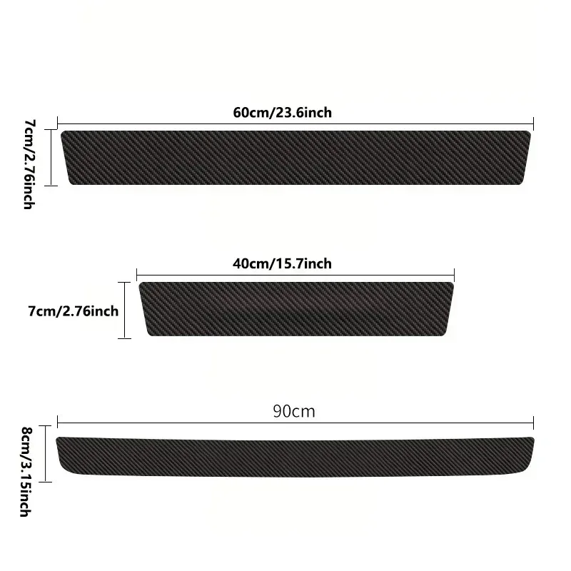Car Door Sill Protector, Carbon Fiber Sticker, Anti-Scratch Strip, Anti-Collision Guard, Threshold Cover, Universal Car Accessor