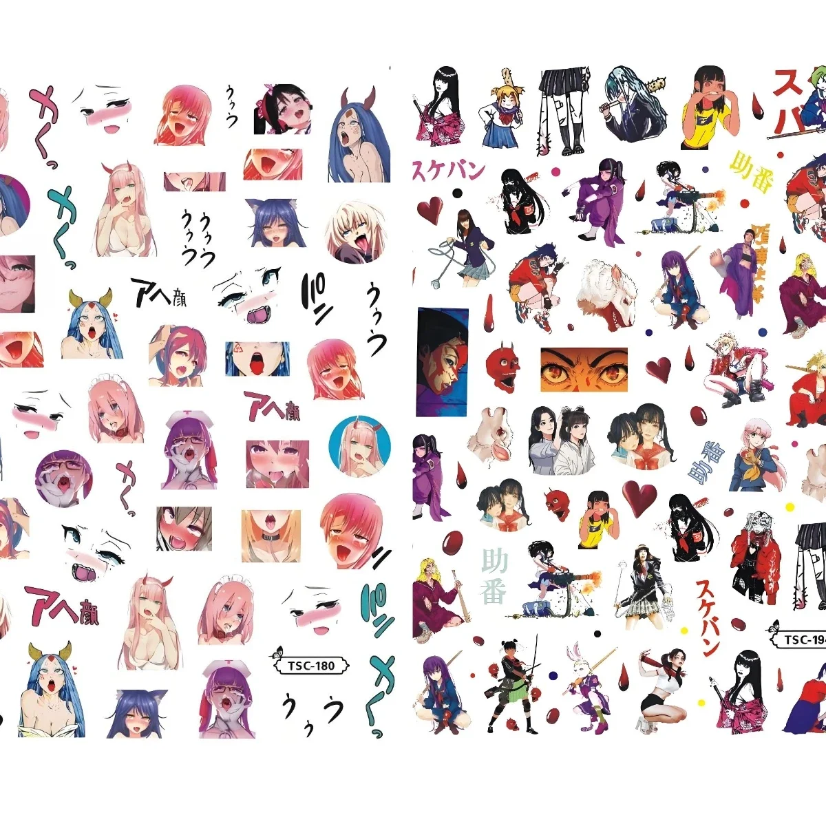 TSC-180 Sexy bunny gir, anime para adultos, estilo discoteca, pegatina 3D para decoración de uñas, pegatina para uñas DIY a la moda