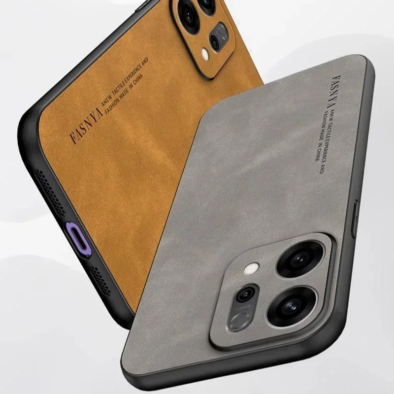 Роскошный высококачественный кожаный чехол для телефона для OPPO Reno 14 13 12 11 F Pro Skin Feel PU TPU с защитой от падения, задняя крышка