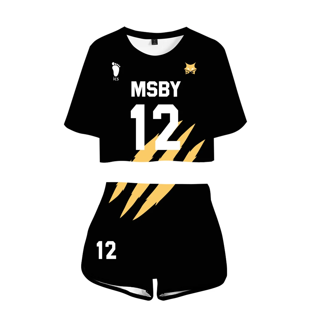 Haikyuu Cosplay Costume Set Volleyball High School MSBY BlackJack Cosplay T-shirt Shorts Girls Youth Shirts Uniform Clothing