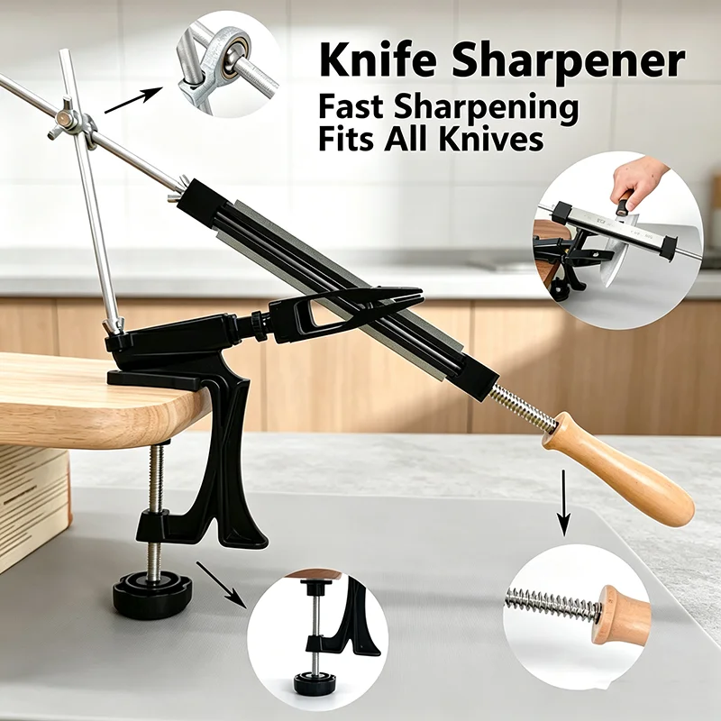 Angle Fixed Knife Sharpener Professional Sharpening Stone Kitchen Grinding System Diamond Honing Woodworking Whetstone Tools