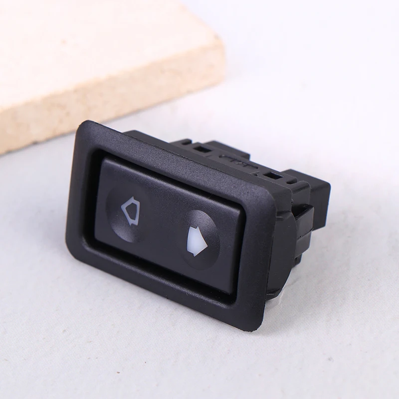1Pc Universal 6Pin 12V/24V Car Electric Window Switch Power Window Switch With Green LED Light Button Switch