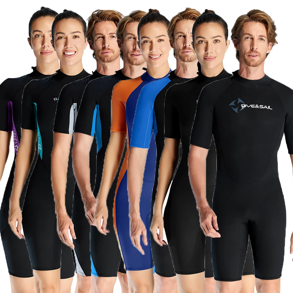 

Men Women 1.5mm Premium Neoprene Wetsuits Back Zip Shorty Dive Skin for Spearfishing Snorkeling Surfing Canoeing Scuba Swim Suit