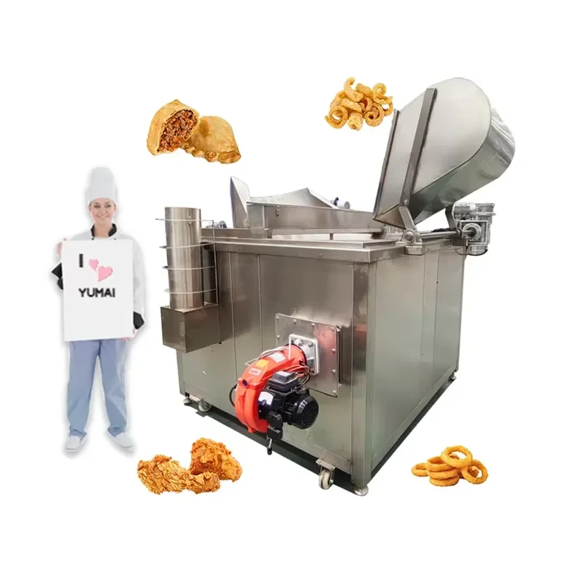 2026 Factory Professional Breaded Fried Shrimp Chickpeas Batch Automatic Stirring Frying Machine with 5 Star Feedback