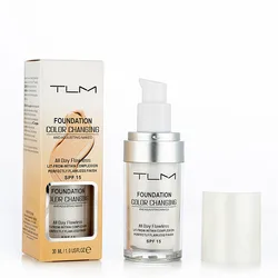 TUM Foundation 30ml Makeup Color Changing Liquid Foundation Matte High Coverage Concealer Cream Base Maquiagem