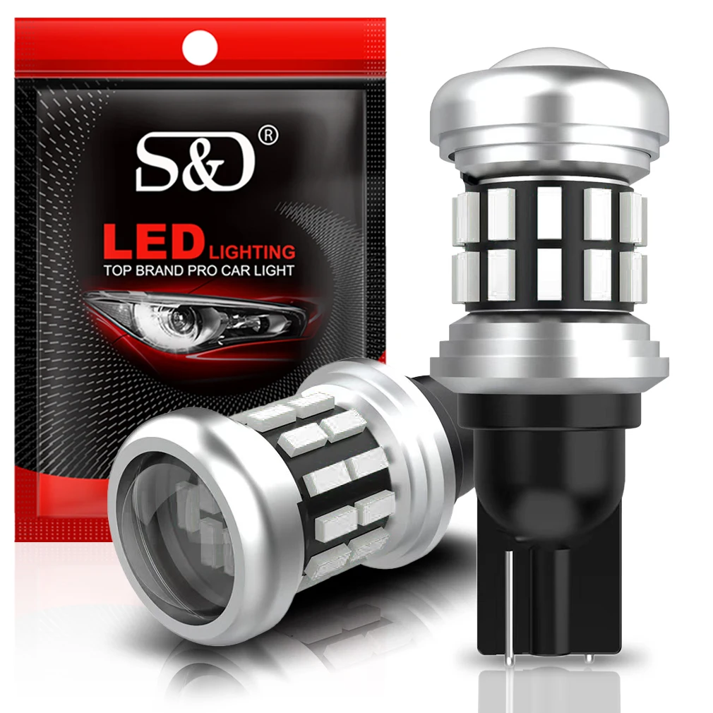 

S&D 2PCS T15 W16W 921 912 T16 902 LED Bulbs 4800K 1200LM Super Bright LED Rear Fog Light Brake Light 3014 30SMD White Yellow Red