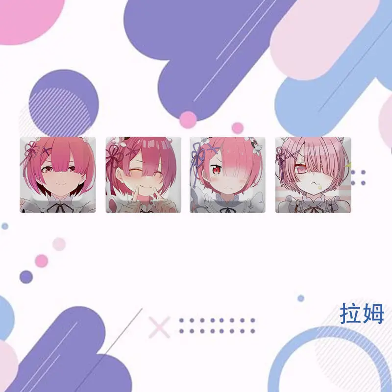 جديد إعادة: صفر كارا هاجيميرو Isekai Seikatsu Rem أنيمي الأجهزة الطرفية الإبداعية الكرتون عبر محور أغطية المفاتيح الزخرفية Bestie الهدايا