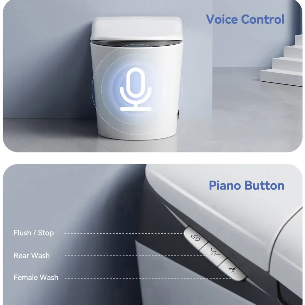 High-End Modern Foot Sensor Flush Innovation Floor Mounted Intelligent Commode Toilet Water Closet Smart WC