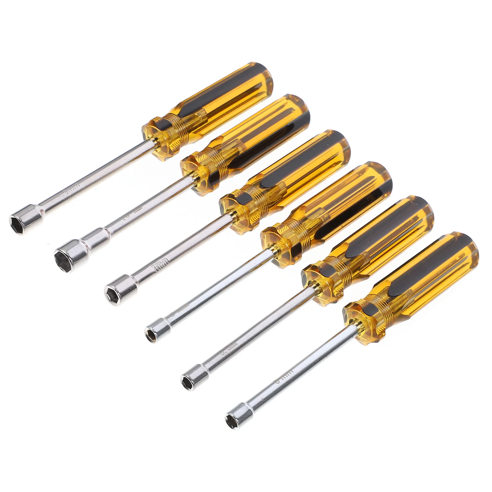 6Pcs Hex Socket Wrench Set 5.0 to 10Mm High Quality Steel Fine Polished Smooth Finish Lightweight Portable for Automotive Rc