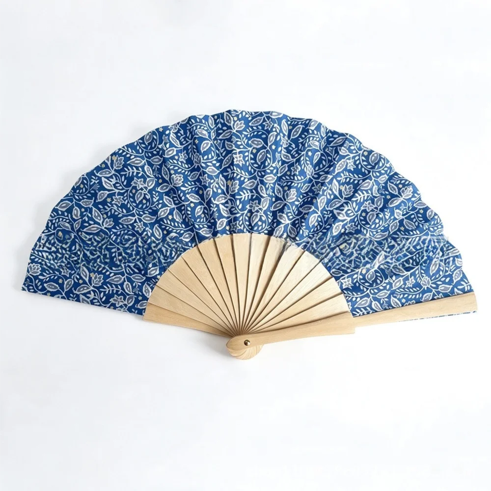 High Quality Portable Folding Hand Fan Lemon Cherry Printed Simple Bamboo Fan Foldable Wooden Handle Fan Party Gifts