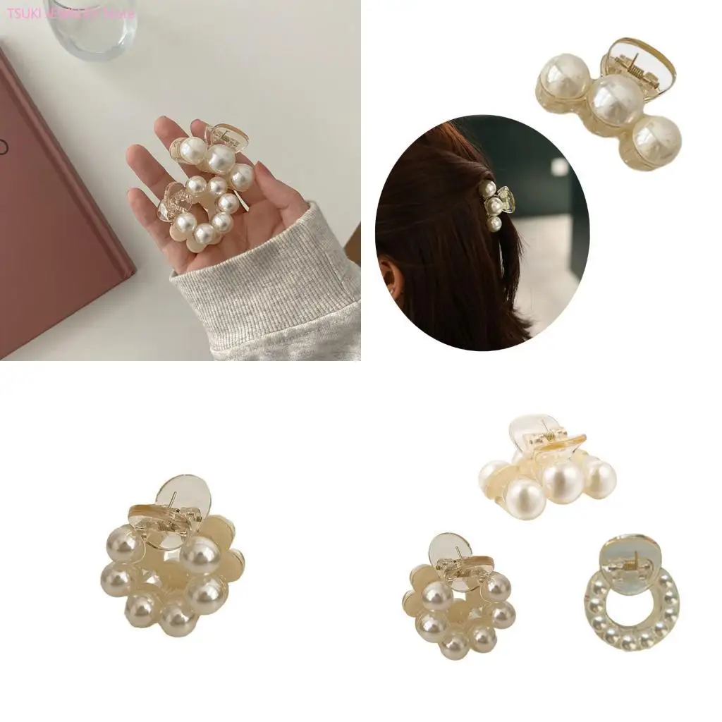 

62KE Elegant Artificial Pearls Hair Claw Clip For Women With Stylish Design Perfect For All Hairstyles And Various Occasion