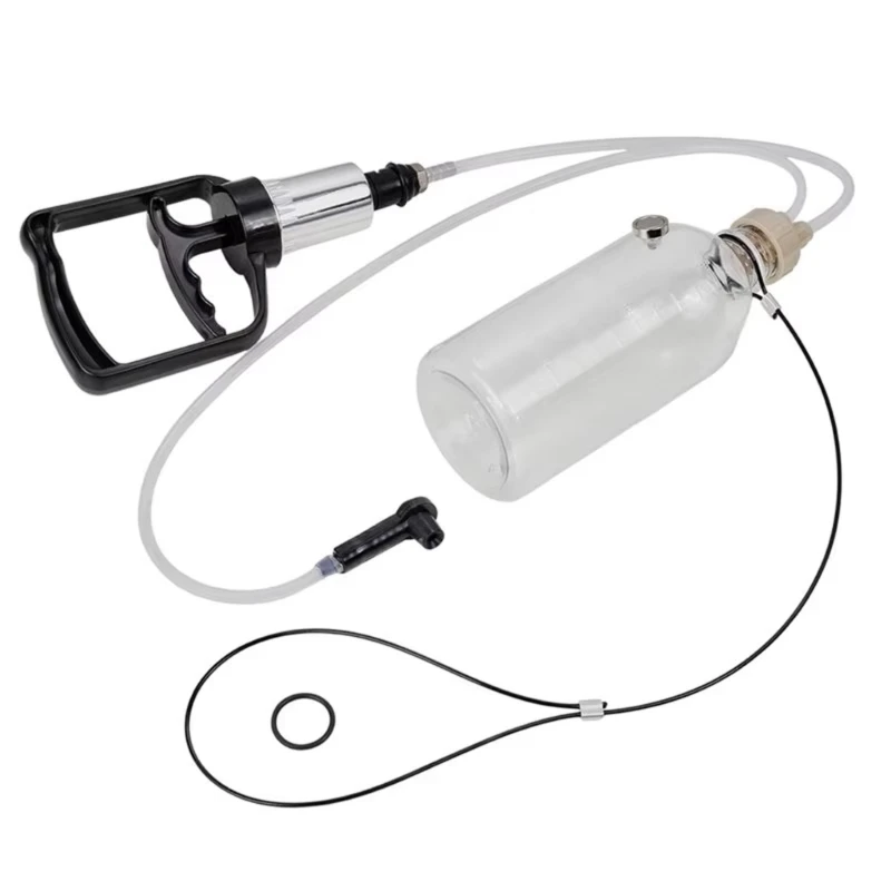 Manual Oil Change Pump for Motorcycle Maintenance, Hand Operated Extractor with Collection Bottle and Hose System
