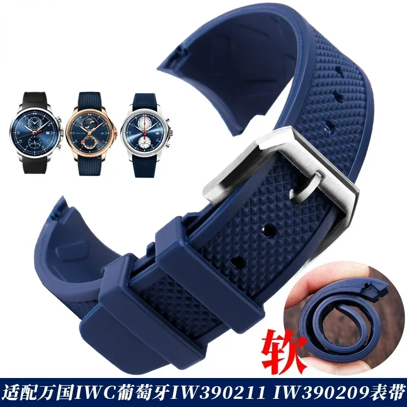 Arc Silicone Watch Strap for Universal IWC Portugal Iw390211 Iw390209 Tape 22 Watch Band Male