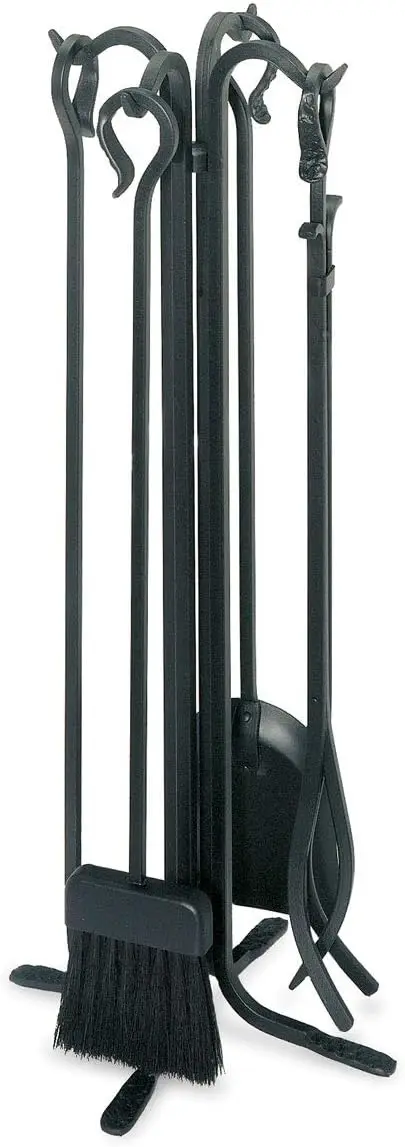 

Home and Hearth 18003 Forged Fireplace Tool Set, 28" Tall, Matte Black
