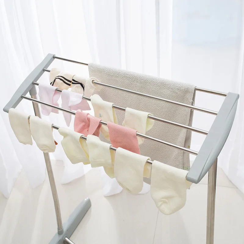 Independent clothes drying rack - Stainless steel, saves space - Small sock and towel indoor drying rack