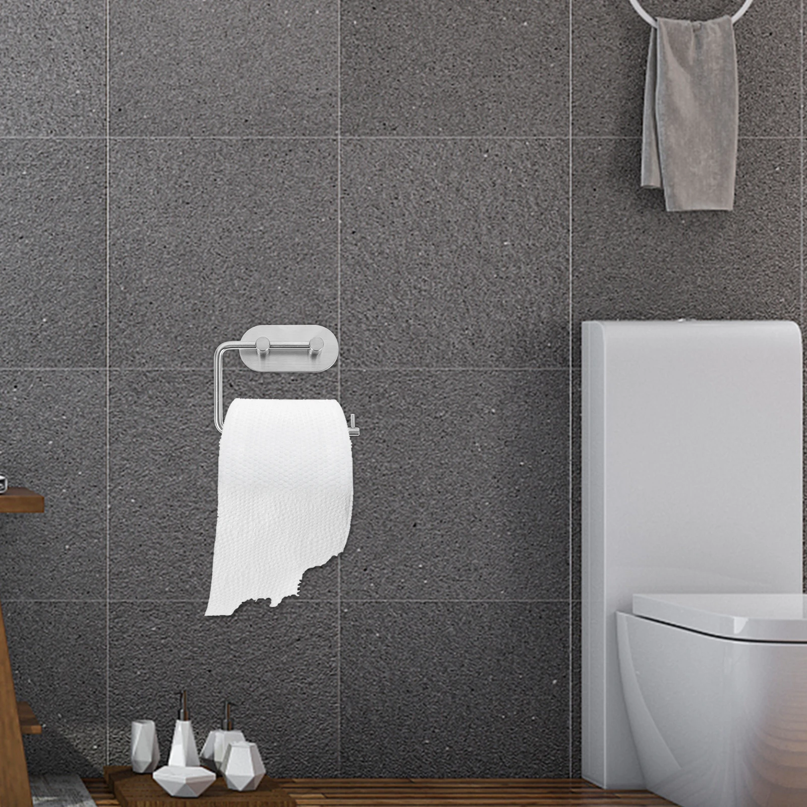 

Nail- Holder 100% Stainless Steel Bathroom Paper Roll Holder Rustproof Durable Modern Design Toilet Paper Dispenser
