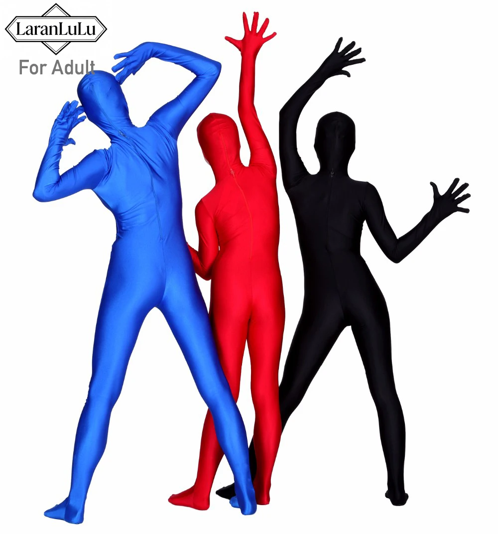 Adult Face Open Black Zentai Suit Footed Women One Piece Unitard Spandex Nylon Halloween Tights Full Body Cosplay Costumes White