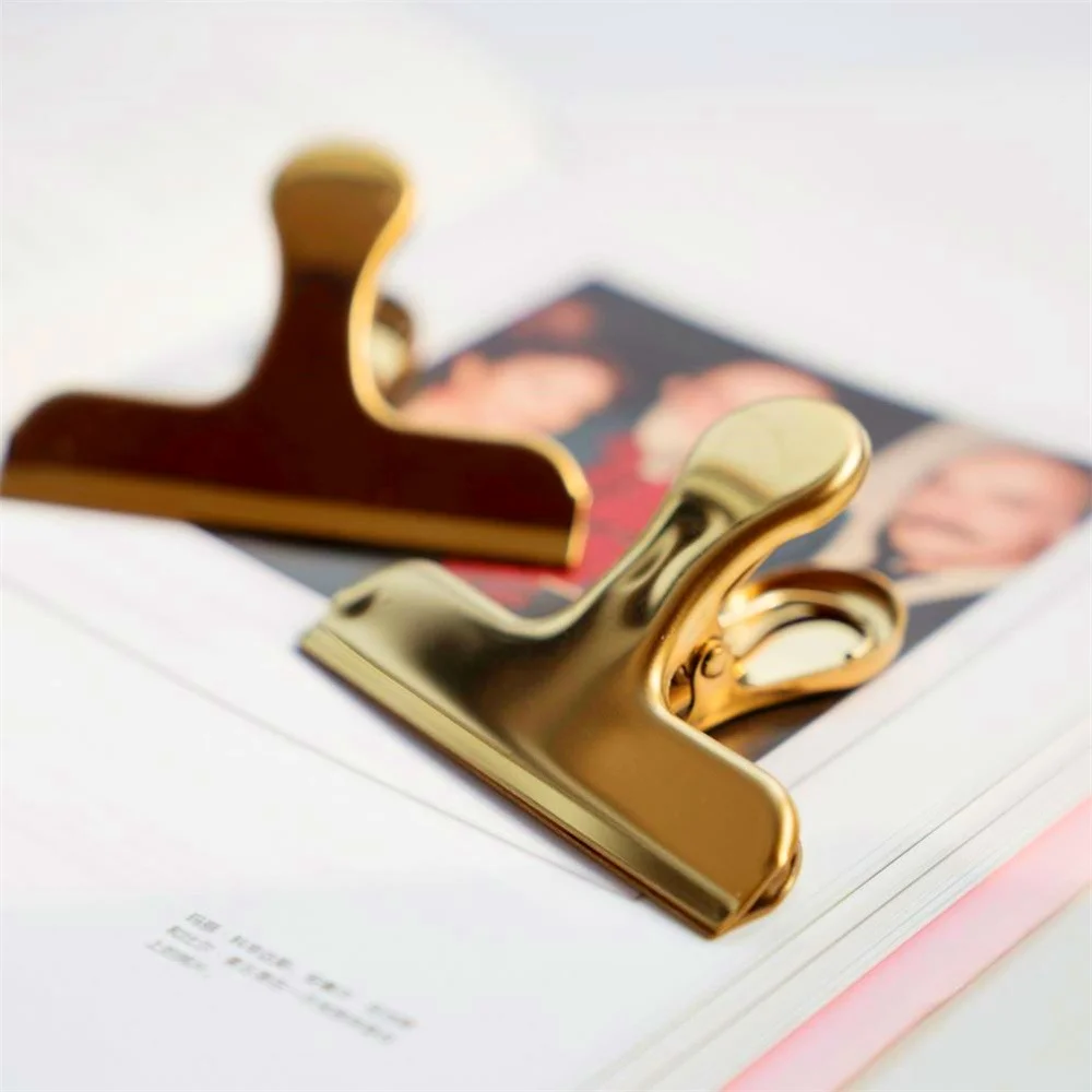 Clip Exquisite And Practical No Rust Independent Packaging Gold Learning Tools Storage Folder Document Paper Storage Bill Folder