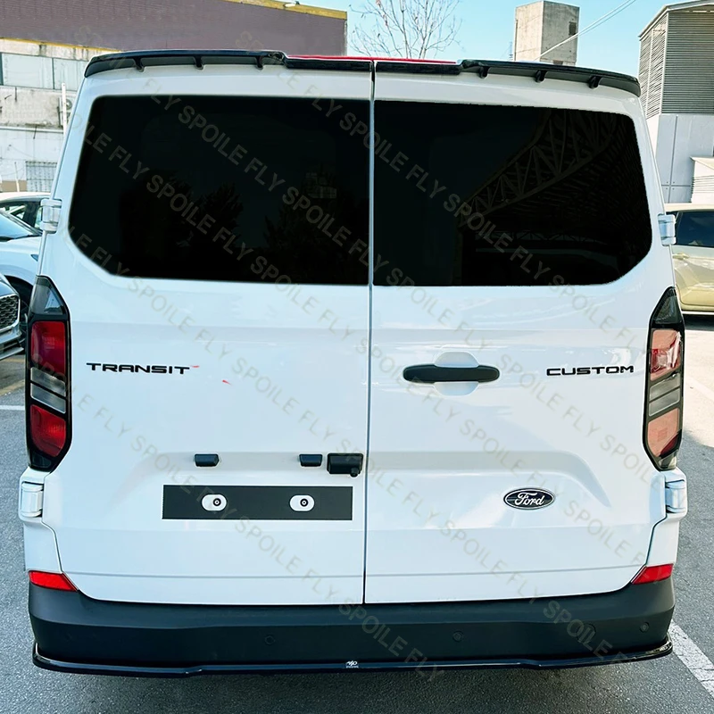 High Quality ABS For Ford Transit Custom MK2 2023+ Spoiler Car Rear Roof Wing Spoilers Glossy Black Carbon Fiber Look Body Kit