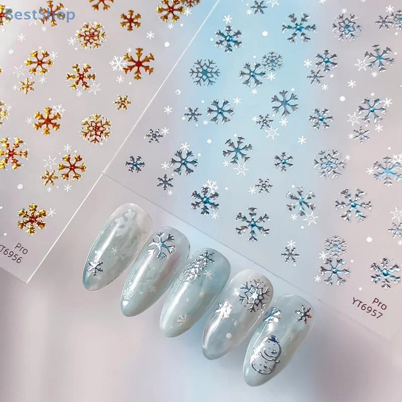 クリスマススノーフレークネイルアートステッカー漫画冬クマデカール DIY 新年アクセサリーネイルアートデコレーションマニキュア用品