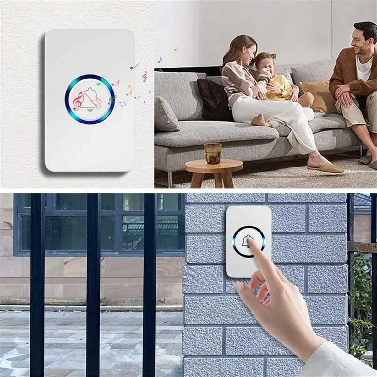 

Adjustable Door Chime Remote Control Intelligent Door Bells Household Battery Powered Doorbell Multipurpose US Plug