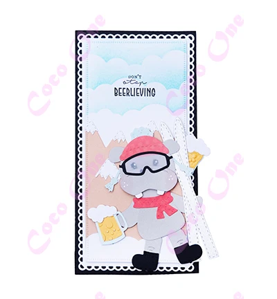 Ski boards goggles and shoes  craft metal cutting dies mold strips sheet scrapbook paper craft knife mold blade punch stencils