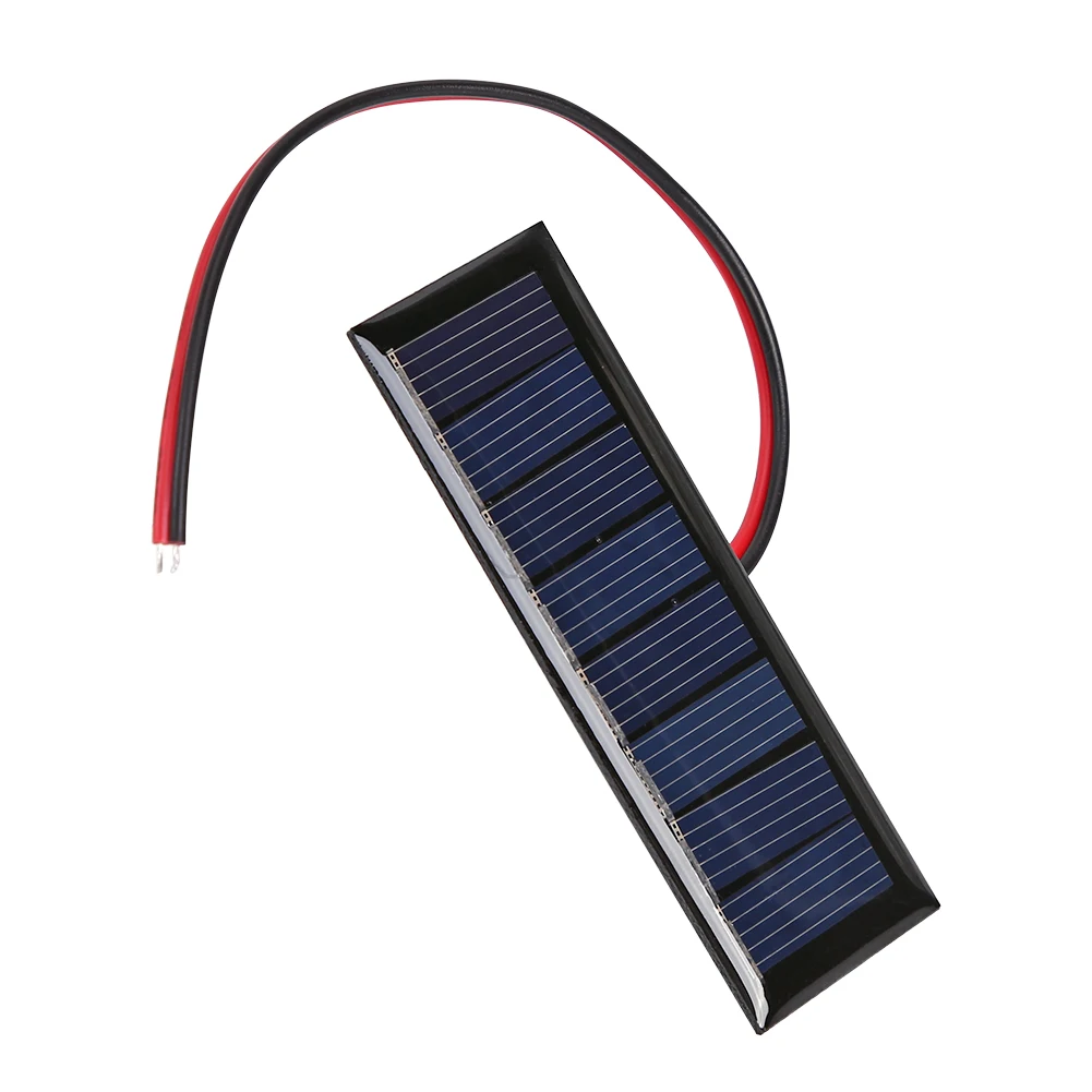 4V 0.2W Epoxy Solar Panel 8 Cells 2 Wires Outdoor Camp Mountaineer Battery Charging Cell for DIY Solar Projects 75x25mm