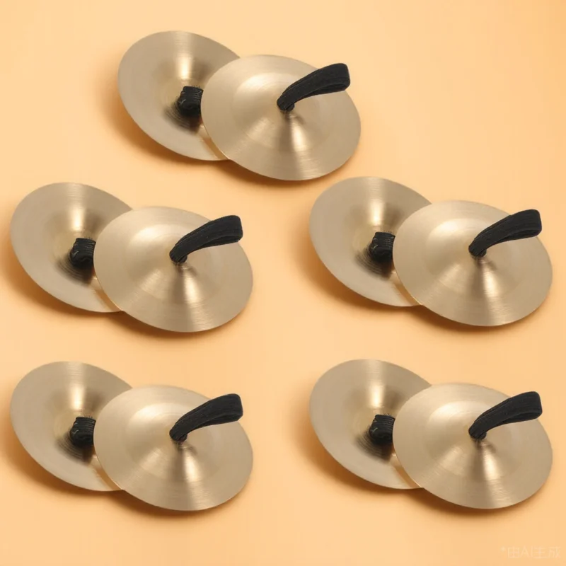 

10 Pcs 's Percussion Instrument Bronze Cymbal Finger Cymbals for Adults Zills Harp Belly Dancing Copper Hand