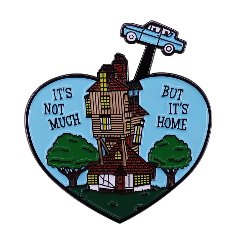 بروش كرتوني سحري رائع من المينا، شارة معدنية للمنزل السحري، ملحقات حقيبة الظهر، شارة دبوس #1