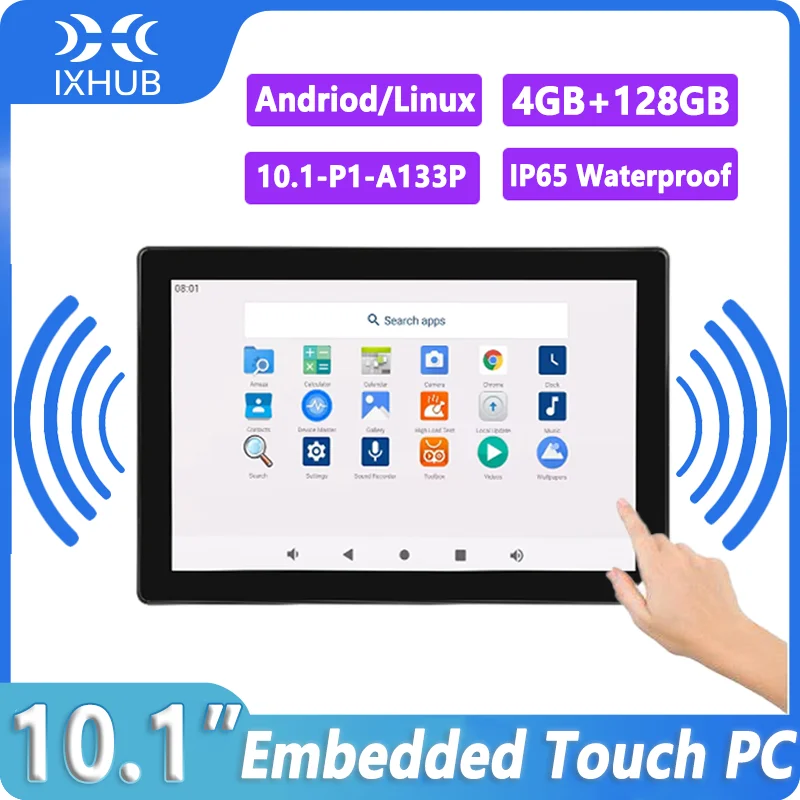 IXHUB 10.1 Inch HMI Industrial All In One Capacitive Touch Tablet with 8oumu 3W Dual-channel Speaker 4G/GPS/USB/TTL/RS232/RS485