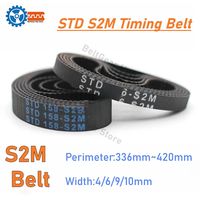 

Applicable to CNC Router 3D Printer Laser Engraver Robot Arm S2M Closed Loop Rubber Timing Belt STD S2M Belt Width 4mm 6mm