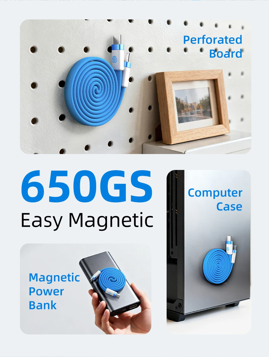 CABLETIME USB-C Kabel Magnetisches Typ-C Kabel PD100W 480Mbps Flachkabel Hochgeschwindigkeitsübertragung für HUAWEI Xiaomi iPhone 17/16 C-Kabel – Detail 30