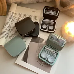 New Cool Color Contact Lens Case Box Luxury Lens Container With Mirror Portable Travel Set Eye Lens Case Gift For Girl