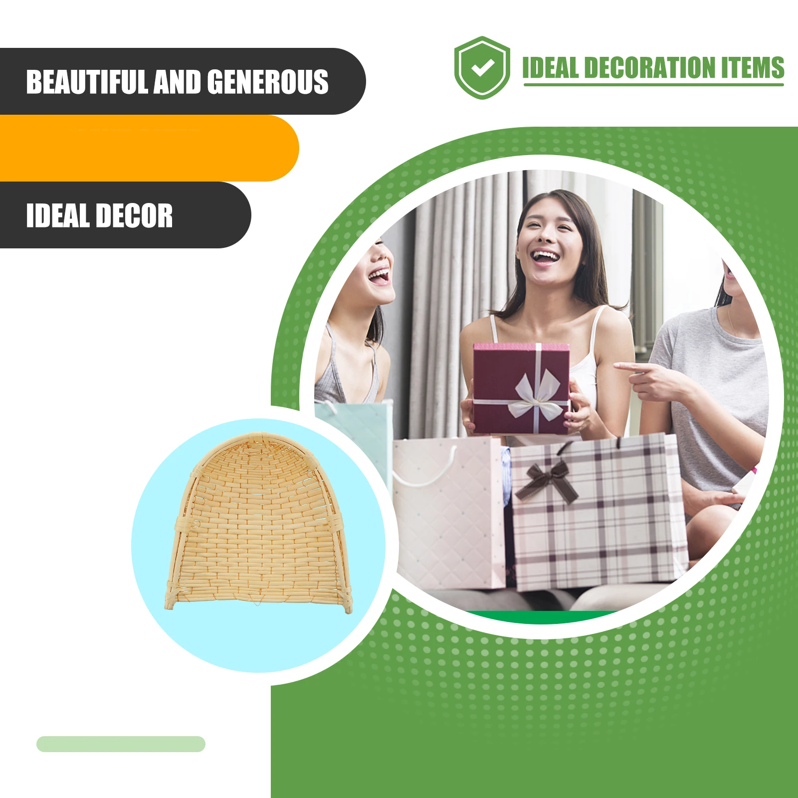 

1Pcs Household Bamboo Basket Decorative Woven Storage Add Charm Space Easy Wipe Basket