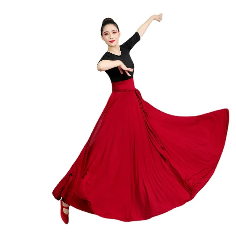 Modern Dance Skirt Stage Performance Clothing Women's Tibetan and Mongolian Dance One piece Large Swing Skirt 720 degrees