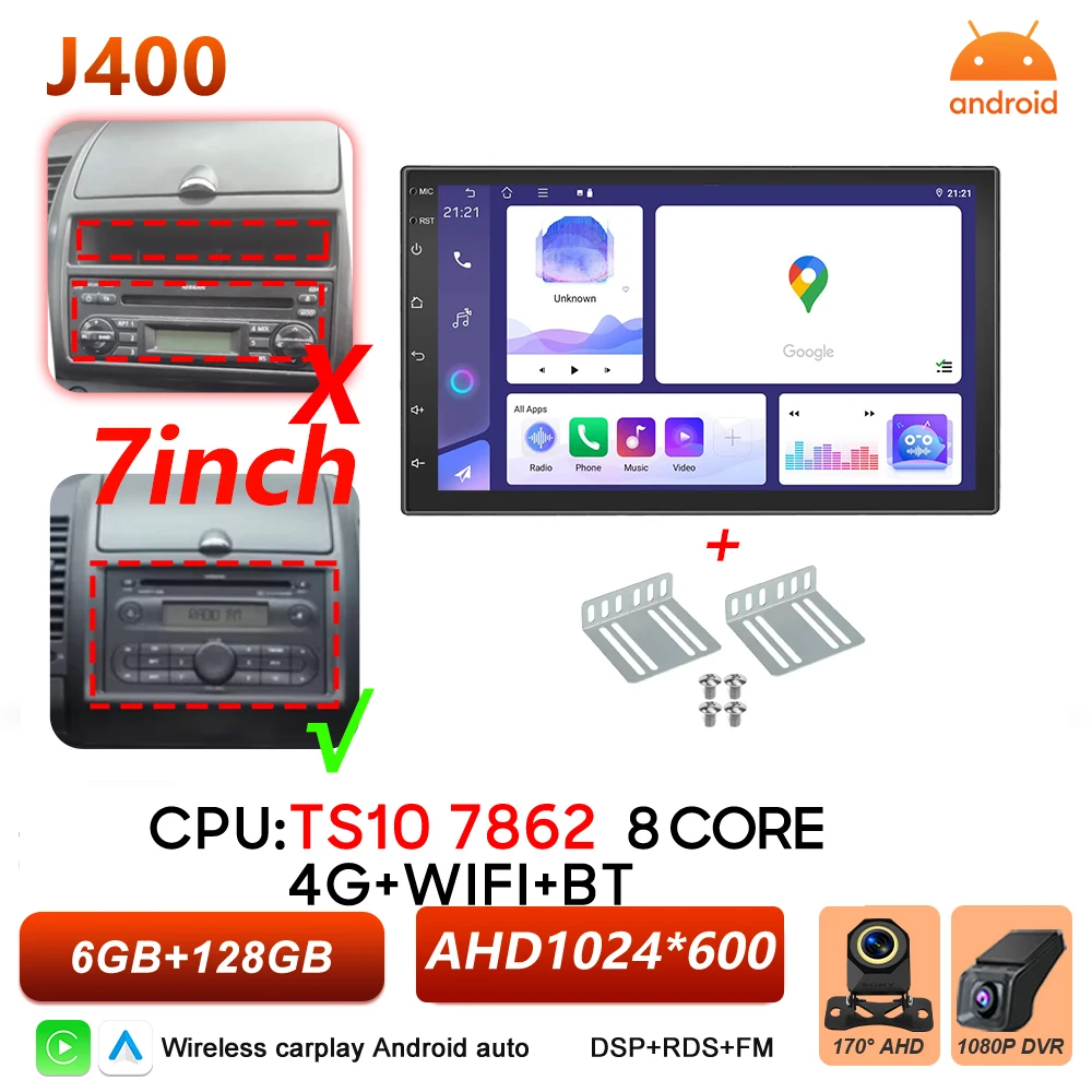 Android 16 Auto autoradio voor Nissan Note 2004 2005 2006 2007 2008 - 2012 Carplay multimediaspeler GPS navigatie DSP BT stereo