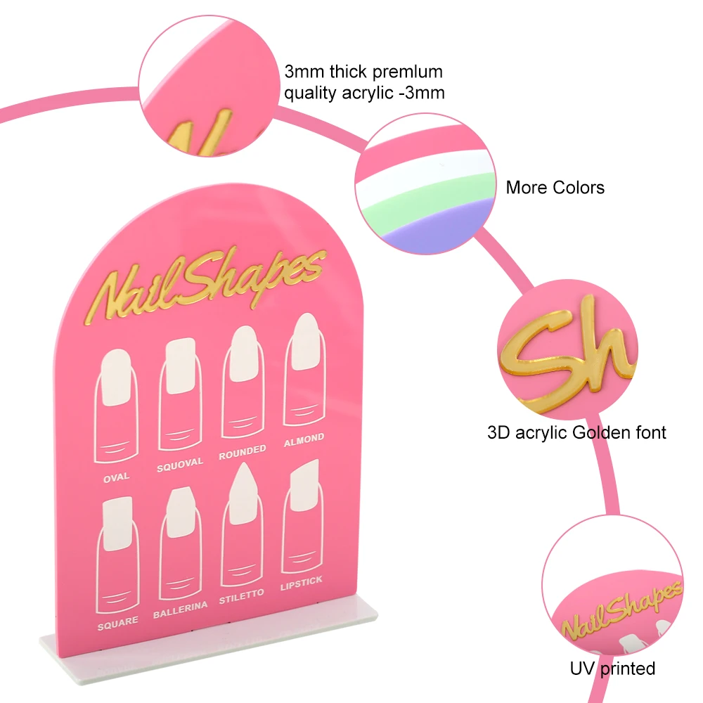1Set Nail Art Display Board Acrylic Nail Art Display Stand Manicure Display Nail Tip Showing Holder for Nail Salon Nail Art Tool