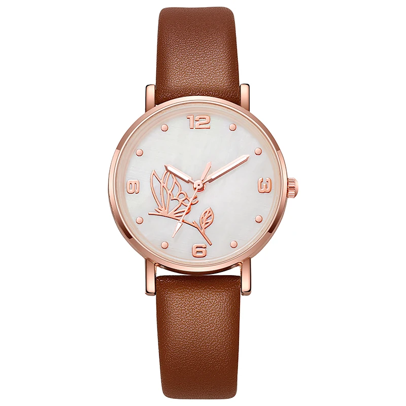 2023 New women's leather watch glow-in-the-dark pointer personalized fashion watch Gift watch