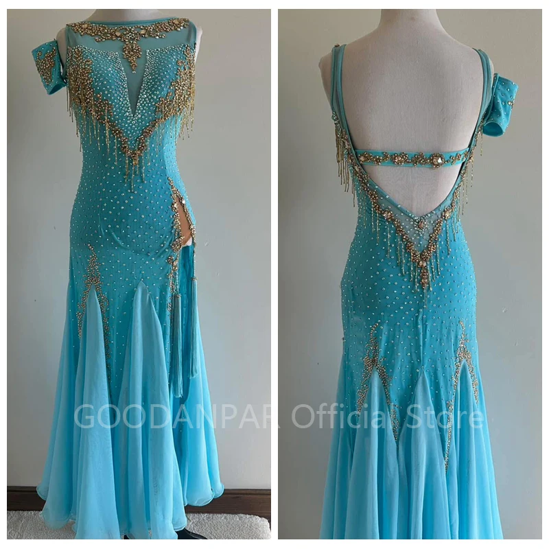 볼룸 댄스 드레스 의상 왈츠 드레스 스탠다드 여성 맞춤형 모던 댄스 드레스 무대 댄스웨어