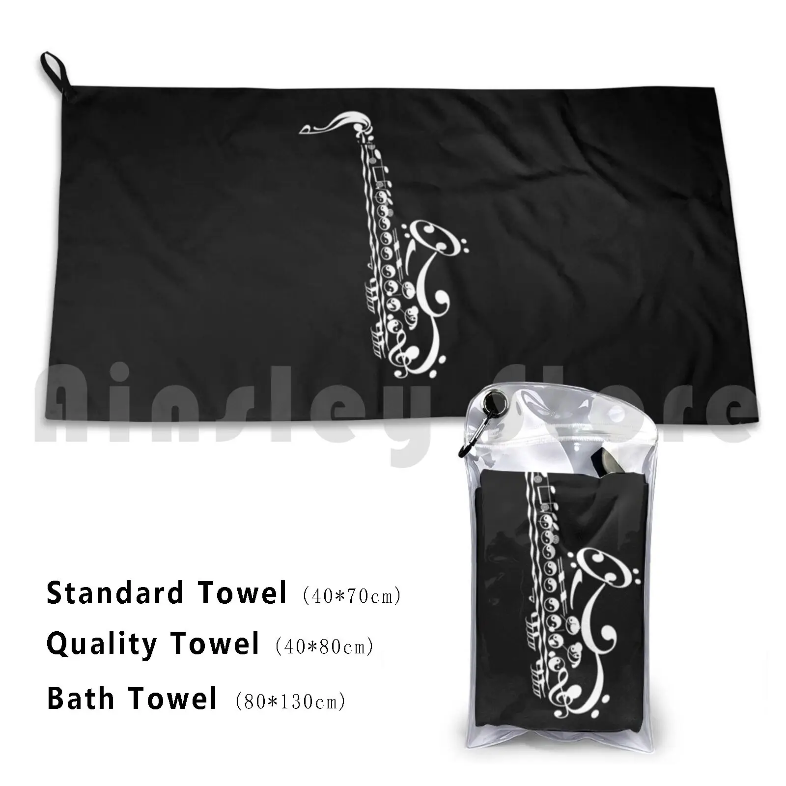 Sax Custom Towel Bath Towel Saxophone Sax Music Musical Instrument Fashion Saleire