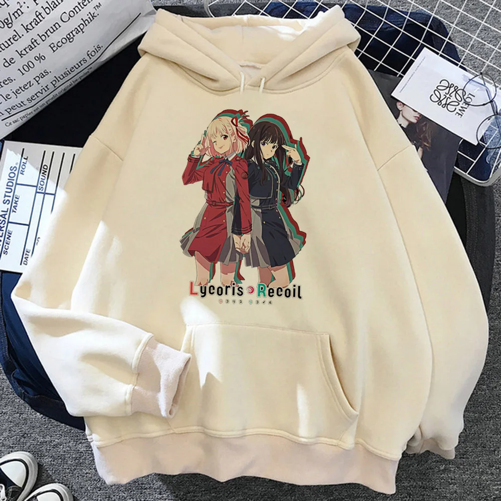 Lycoris Recoil hoodies women funny harajuku japanese Hooded Shirt women 90s pulls