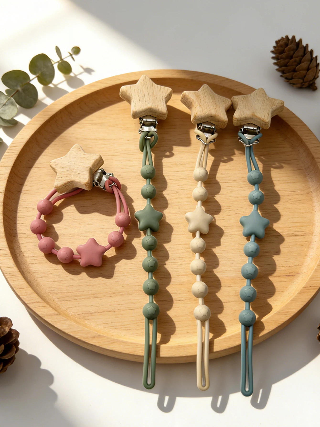 Five-Pointed Star Style Comfort Chain Pacifier Clips