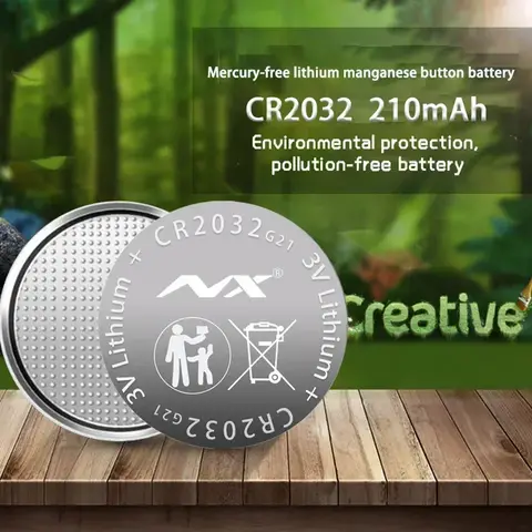 다기능 부드러운 단추 배터리, 쉬운 설치, 210mAh, 3.7V, 리튬 망간, CR2032, 1 ~ 10 세트 배터리