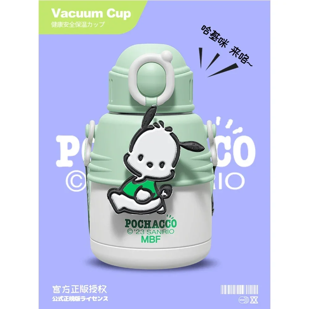 Sanrio Hello Kitty Cinnamoroll Anime Kawaii Figure Kids Straw Thermos Cup Cute Pochacco Portable Water Bottle Gifts for Kids