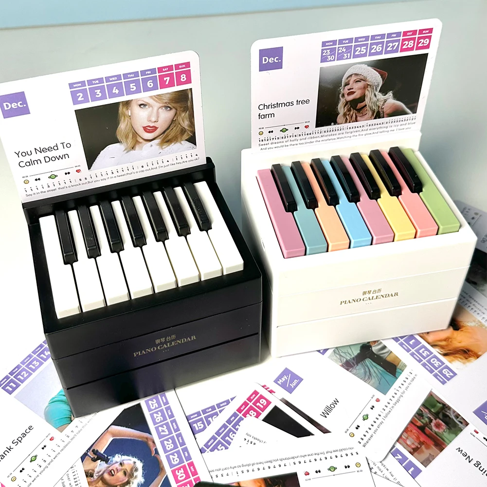 15 Keys Piano Calendar Taylor Piano Calendar 2025 Music Sheets Toy Desktop Peripheral Ornaments with 27 Music Calendar Cards