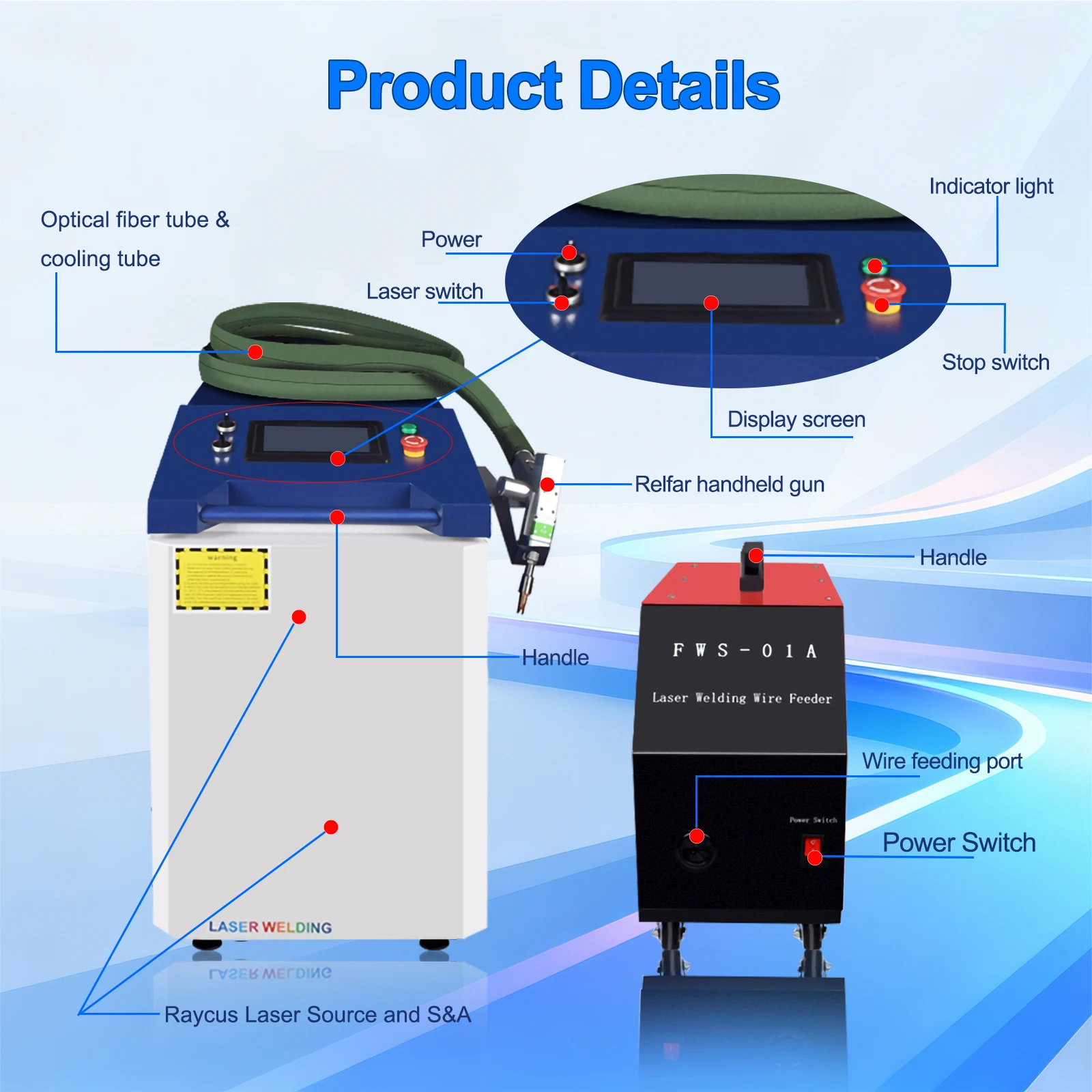 3000W Raycus Laser Welder Dual Wire Feeder 4 in 1 Laser Welding Cleaning Cutting for Metal Double Pendulum Laser Welding Machine