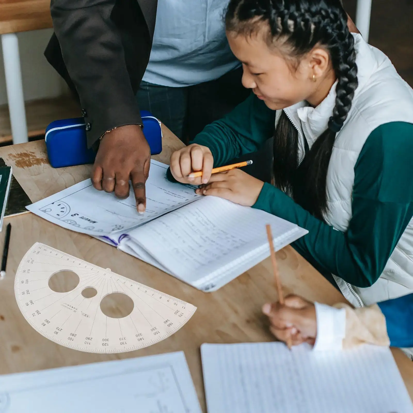 Plastic Protractor 180 Degrees Clear Math Student Stationery Angle Measuring Tool Drawing Ruler School Supplies