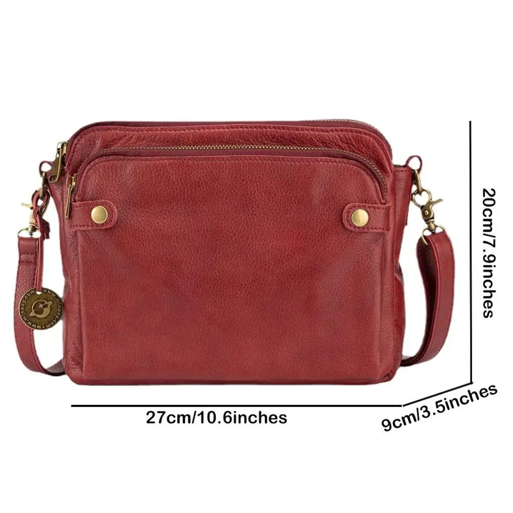 Three Layer Leather Crossbody Shoulder Ladies Zip Satchel Bag PU Leather Shoulder Bag Purse Handbag Womens