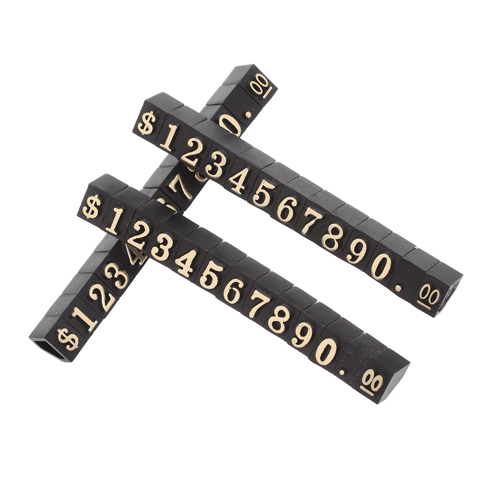 3 Pcs Price Sign Sticker Display Stand Blocks Pricing Counter Label Letter Cube Golden Mini