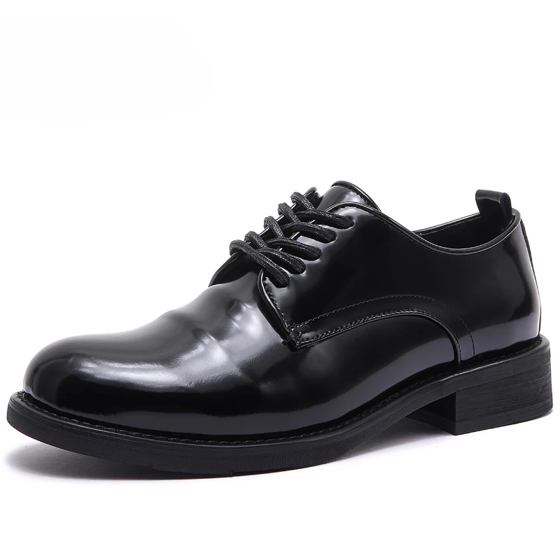 

British Design High-end Horseskin Derby Shoes for Men's Retro Hand Sewn Cowhide Shoes Genuine Leather Thick Soled Casual Shoes